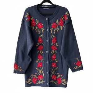 Women's Vintage Acorn 100% Wool Cardigan SZ Large